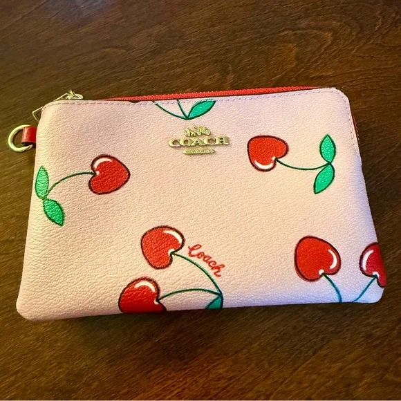 Limited Edition COACH Coated Cloth Pink and Cherry Zippered Pouch - Picture 11 of 11